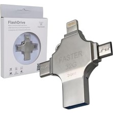 Karokstore 4 In1 Metal 32 GB Bellek (Usb - Type-C - Micro USB -)