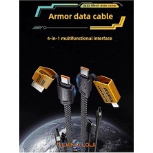 Karokstore Şarj Kablosu 27W ve 65W Hızlı Şarj Type-C Hepsi Ile Uyumlu Paraşüt Ipinden Kopmaz Kablo