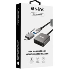 Karokstore SL-CR21 Type C ve Usb3.0 Sd/micro Sd 110M/S Hızlı 2 In 1 Metal Kart Okuyucu