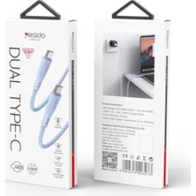 Karokstore 1.2m 60W Type-C To Type-C Pd Hızlı Şarj Kablosu - Mavi