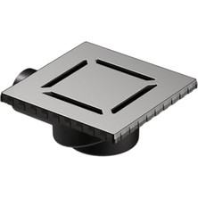 Karokstore V- Kare 5606976 Duş Kanalı, Yandan Çıkışlı, 15X15 Cm, Dk 100 Kapak, Mat Krom