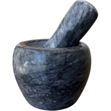 Feyza Design Siyah Doğal Mermer Havan ve Sarımsak Döveci Takımı