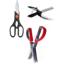 Feyza Design Çok Amaçlı Mutfak Kesim Seti, Makaslar ve Et Doğrayıcı, Pratik Kullanım