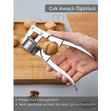 Feyza Design Paslanmaz Çelik Sarımsak Öğütücü ve Ceviz Kırıcı, Dayanıklı, 17 cm
