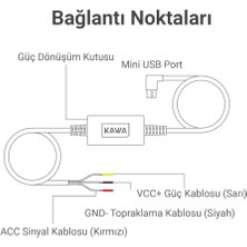 Karokstore PT01 D8 / D10 Uyumlu Mini USB Modu Bağlantı Kiti Akü Sigorta Modunda Kayıt Için Bağlantı Kablosu