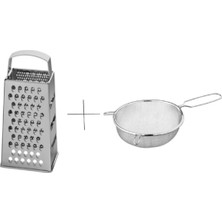 Feyza Design Paslanmaz Çelik Rende ve Süzgeç Seti, Orta Boy Çap 20 Cm, Pratik Kullanım