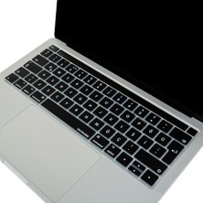 Karokstore Pro Bar Türkçe Q Silikon Klavye Koruyucu Ters L Enter Sessiz Yazım Ince Yıkanabilir 13-15 Inç Uyumlu A1706 A1989 A2159 A1707 A1990 Siyah