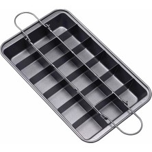 Orret Home 18 Gözlü Ayarlanabilir Karbon Çelik Brownie Kek Kalıbı – Yapışmaz Kaplama, Paslanmaz ve D