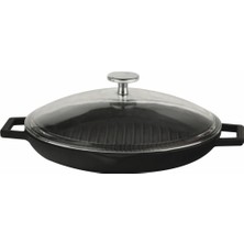 Döküm Izgara Tva Cam Kapaklı, 26 cm