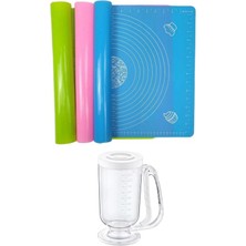 Feyza Design 2'li Silikon Hamur Matı ve Porsiyonlayıcı Seti, 45X65 cm