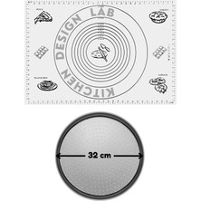 Feyza Design 2'li Set Beyaz Silikon Hamur Açma Matı ve Pizza Tepsisi 32 cm