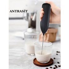 Feyza Design El Tipi Metalik Gümüş Elektrikli Süt Köpürtücü ve Karıştırıcı
