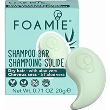 Foamie Kuru Saçlar Için Sağlam Şampuan, Aloe Vera ve Badem Yağı, Seyahat FORMATINDA,%100 Vegan, Plas