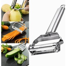 Sebze Soyucu, Paslanmaz Çelik 2'si 1 Arada Jülyen Sebze Soyucu Havuç Patates Kavun Aleti Sebze Meyve