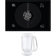 Feyza Design 2'li Siyah Silikon Hamur Açma ve Porsiyonlama Matı, 45X65 cm