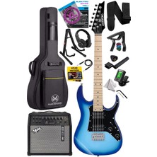 Maxword DE-150BL-50AMP Maple Klavye Hh Yüksek Kaliteli 50W Amfili Elektro Gitar Seti