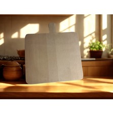 Feyza Design El Yapımı Kare Doğrama Tahtası, 35 Cm, Şık ve Dayanıklı Mutfak Gereci