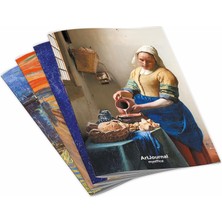 Art Journal 4’lü Kareli Tel Dikişli Defter Seti – Renkli Karton Kapak, Hafif Holmen Kağıt, A5 – Topl