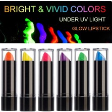 Çerçici Karanlıkta Parlayan Yanan Uv Neon Ruj Yüz Boyama 6 Adet 6 Renk
