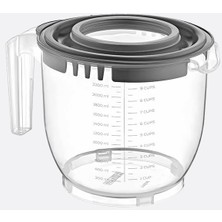 Orret Home 2200 ml Kapaklı Mikser Kabı, Kaydırmaz Tabanlı ve Kulplu, Dayanıklı ve Çok Yönlü Mutfak A
