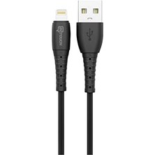 Karokstore Soft 2.4A Uyumlu Lightning USB Şarj ve Data Kablosu, 1 Metre - Siyah