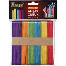 Sert Kırtasiye Ahşap Geniş Renkli Dil Çubuğu Abeslang 50LI Paket