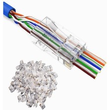 Ez RJ45 Cat6 Yeni Nesil Delikli Jack Konnektör 100 Adet