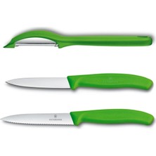 Feyza Design Yeşil Bıçak ve Soyacak 3'lü Set – Şık ve Pratik Mutfak Aksesuarları