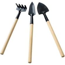 Akinco 3 Parça Mini Bitki Hobi Seti - Bahçe Saksı Sukulent Bakım Çapa-Tırmık-Kürek