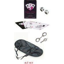 Akinco Kamasutra Aşk Seti - Kelepçe - Zar- Kart - Göz Bandı