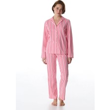 Penti Pembe Sleeper Club Pamuklu Gömlek Pantolon Pijama Takımı