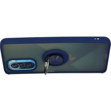 LTG Nova Redmi K40 Kılıf Montreal Yüzüklü Silikon Kapak - Lacivert