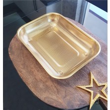 Feyza Design Paslanmaz Çelik Dikdörtgen Makarna Süzgeci, Ayaklı, 33X24 cm