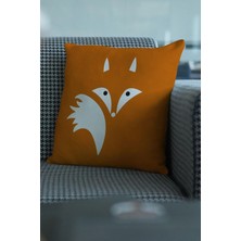 Tilki Tasarımlı Dekoratif Yastık - Kırlent