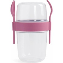 Müsli ve Granola Kapsülü, 1100 ml Sızdırmaz Yoğurt Kabı, Take And Go Kaşıklı Granola Kabı, Pratik ve