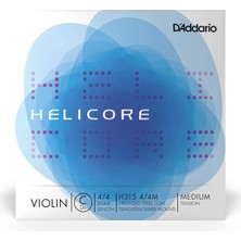 D'addario Helicore 4/4 Boy Keman Ipi - Gümüş Yara C String - H315 4/4m - Sadece C String - Orta Geri