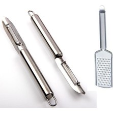 Akinco Soyacak ve Rende 2li Set Paslanmaz Çelik Inox