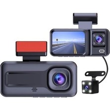 H98 Full Hd 1080P Wi-Fi Full Hd 3 Kameralı Araç Içi Kamera Araba Güvenlik Kamerası Gece Görüşü Ön Ge