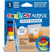 Carioca Akrilik Paint Marker Su Bazlı Fırça Uçlu 5'li