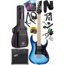 Maxword DE-150BL-25AMP Maple Klavye Hh Yüksek Kaliteli 25W Amfili Elektro Gitar Seti