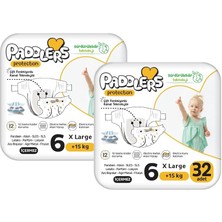 Paddlers Protection Bebek Bezi 6 Numara X-Large 64 Adet (15+Kg) 2'li Jumbo Set