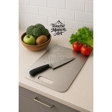 Feyza Design Paslanmaz Çelik Kesme Tahtası 24X34 Cm, Mutfak Için Şık ve Dayanıklı