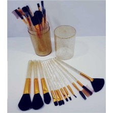 Rose 12'li Parlak Makyaj Fırça Seti, Şık ve Kullanışlı Tasarım