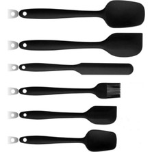 Yanmaz Yapışmaz Silikon 6'lı Pasta, Yumurta Fırçası, Kaşık , Spatula Mutfak Seti