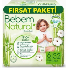 Bebem Natural 6 Beden Xlarge Fırsat Paketi Bebek Bezi (1 x 32 Adet)