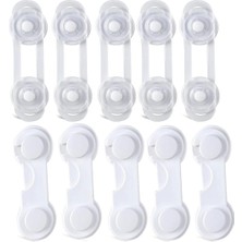 Ideal Baby 5 Adet Kapak Kilidi - 5 Adet Çok Amaçlı Kilit Seti (Mini Güvenlik Seti 10 Parça)