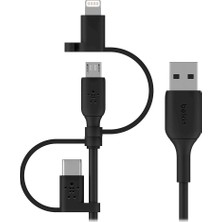 Evrensel Kablo (3'ü 1 Arada Usb-C, Lightning, Micro-Usb Şarj Kablosu) Akıllı Telefonları, Tabletleri