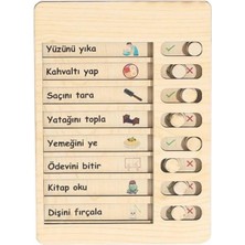 Ahşap Günlük Rutin ve Sorumluluk Panosu Çocuklar Için Eğitici Görev Takip Tablosu