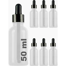 Özgürce 50 ml Cam Damlalık Şişe, Siyah Kapağıyla 6'lı Paket
