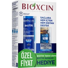 Biotin Saç Bakım Seti – Dökülme Karşıtı Şampuan 300 ml + Biotin 5000 Mcg 60 Tablet – Saç Sağlığı Içi